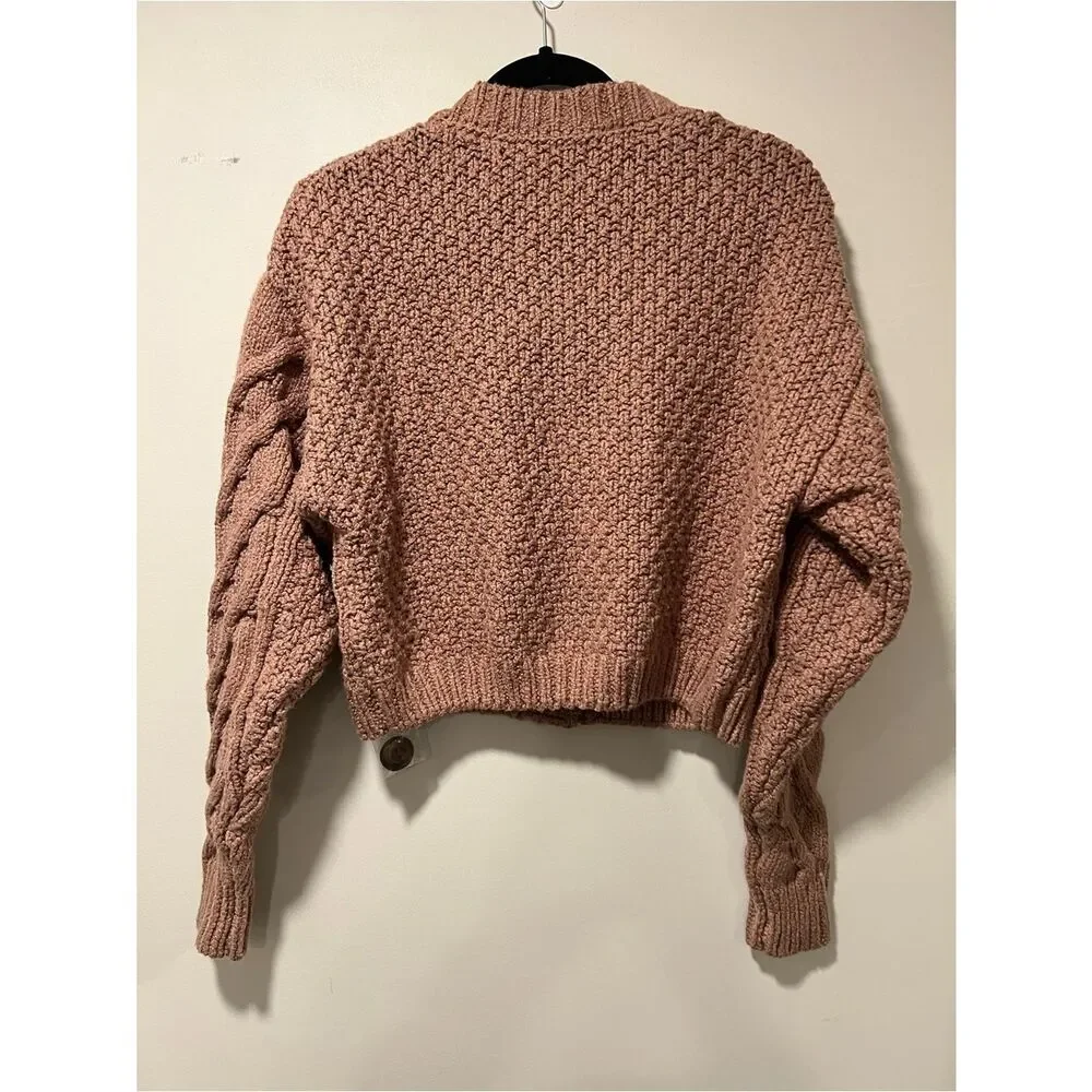 Free People Bonfire Cable Knit Cardigan Women's Sweater - Size Small - Picture 4 of 6